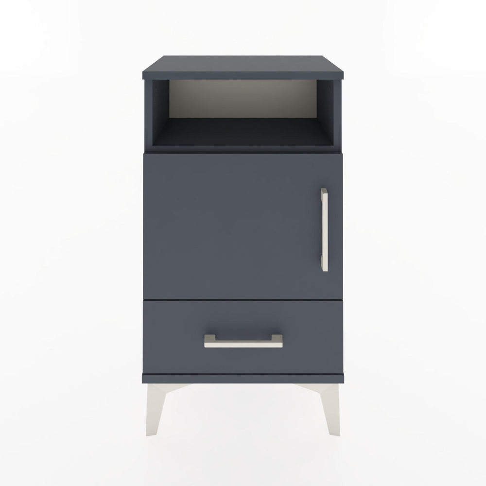 Woodntry Modüler Komodin Raf Kapak Çekmeceli 44x30x68 cm Antrasit - Woodntry