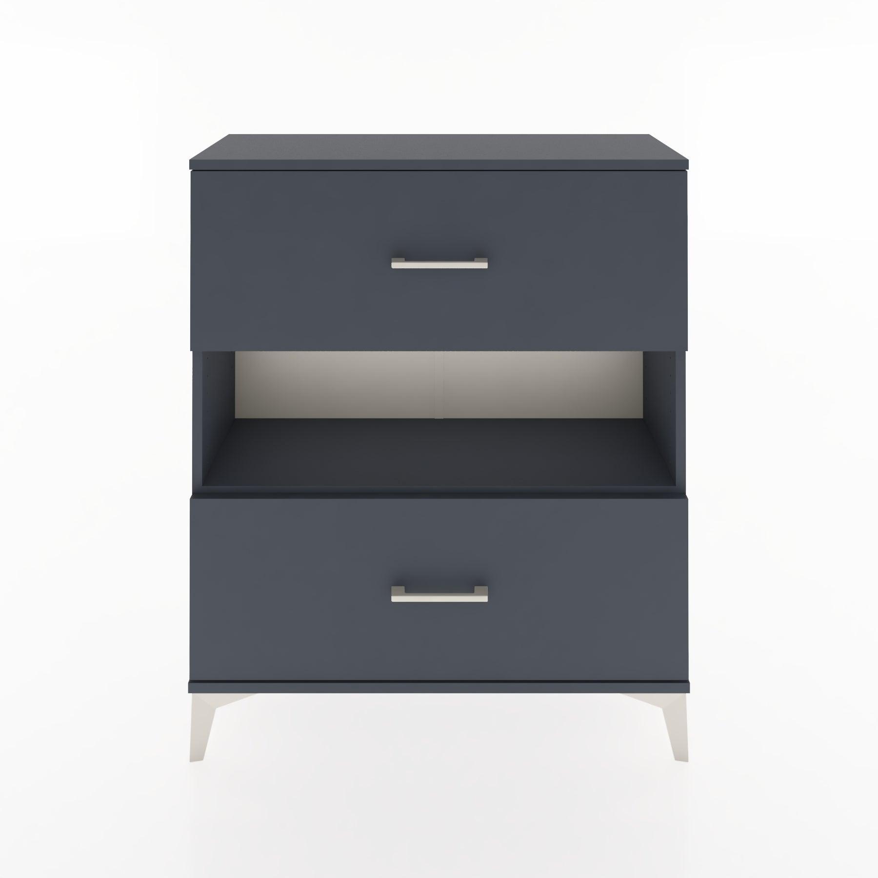 Woodntry Modüler Şifonyer Antrasit 88x30x94 cm Çekmeceli ve Raflı CR17-2