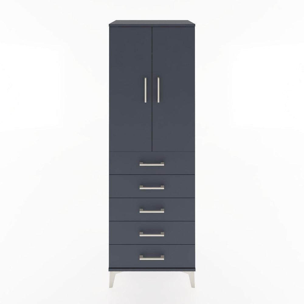 Woodntry Modüler Dolap Antrasit 60x44x170 cm Kapaklı ve Çekmeceli KC26-2