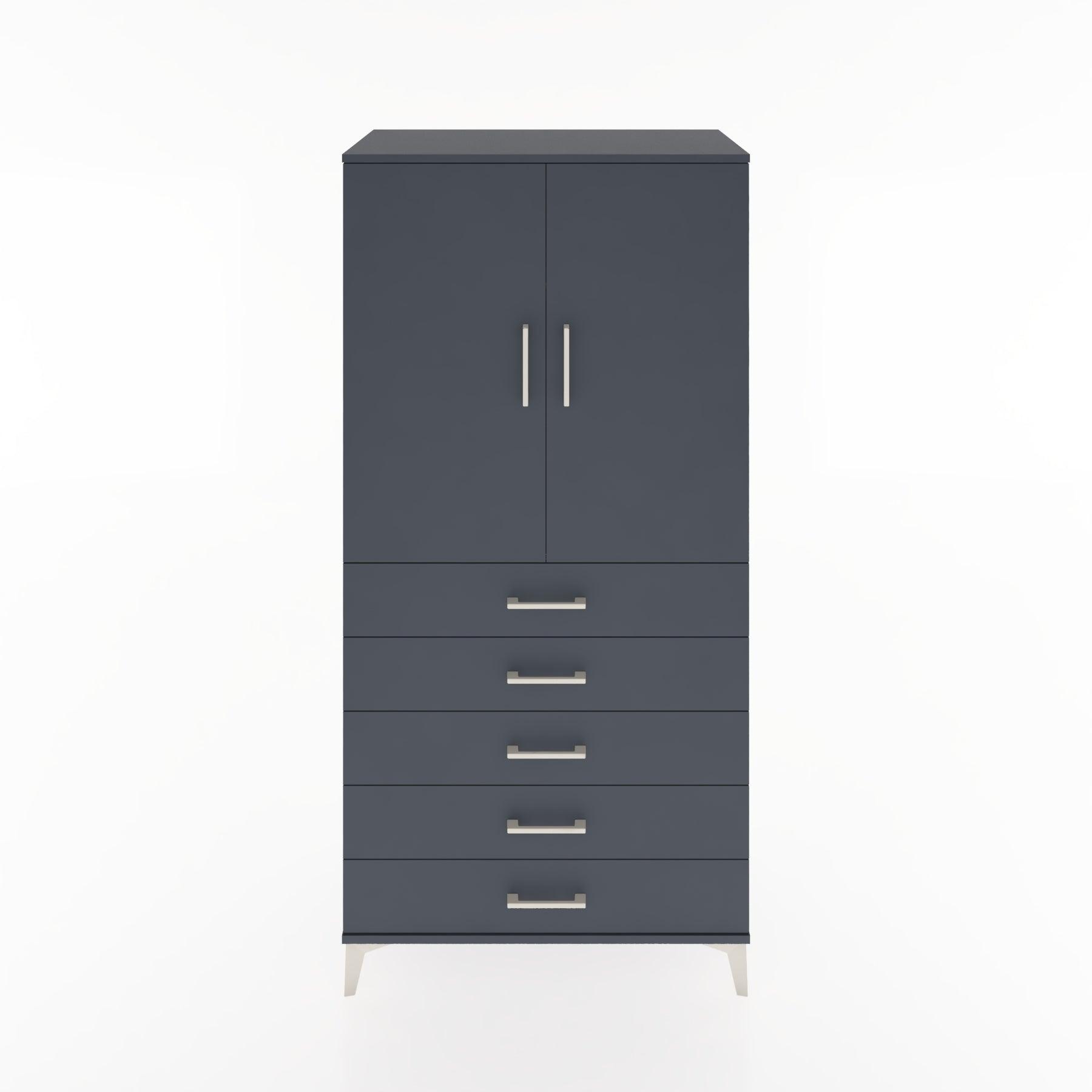 Woodntry Modular Cabinet Anthracite 88x44x170 cm with Doors and Drawers KC26-2