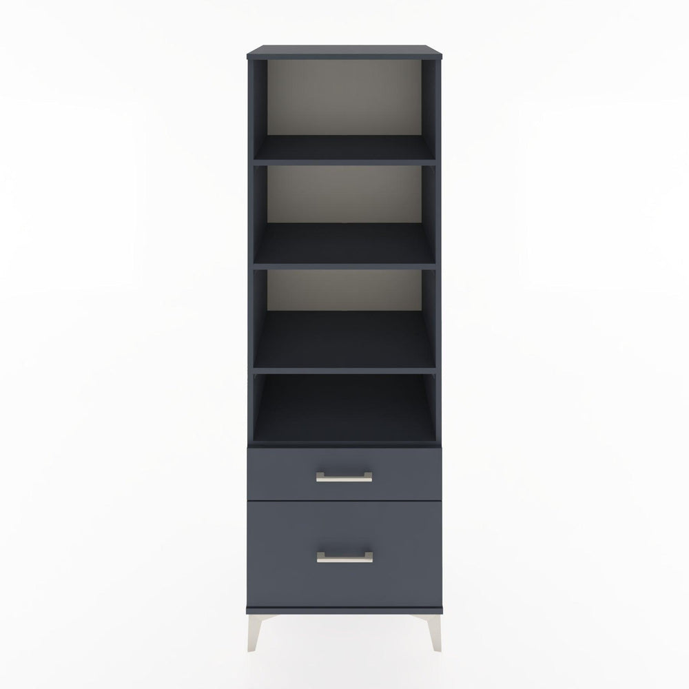 Woodntry Modüler Dolap Antrasit 60x44x170 cm Çekmeceli ve Raflı CR43-2