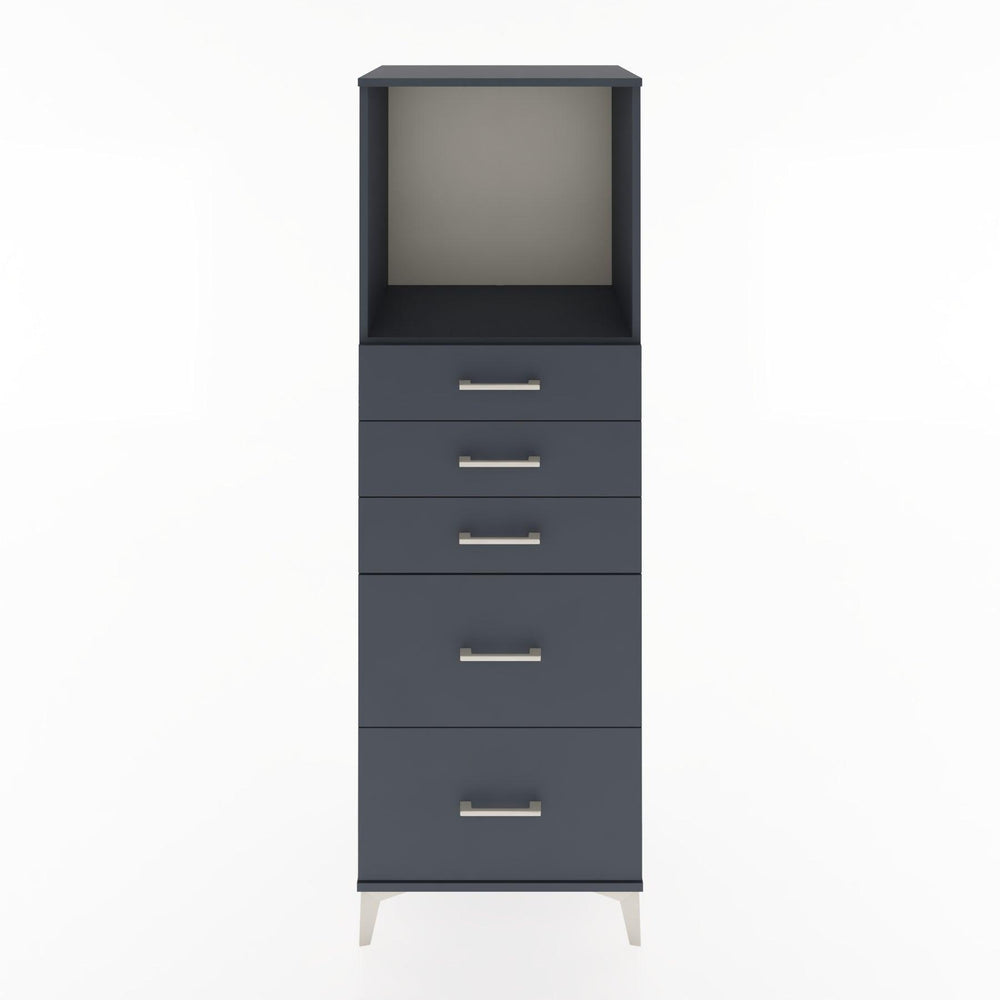 Woodntry Modüler Dolap Antrasit 60x44x170 cm Çekmeceli ve Raflı CR45-2