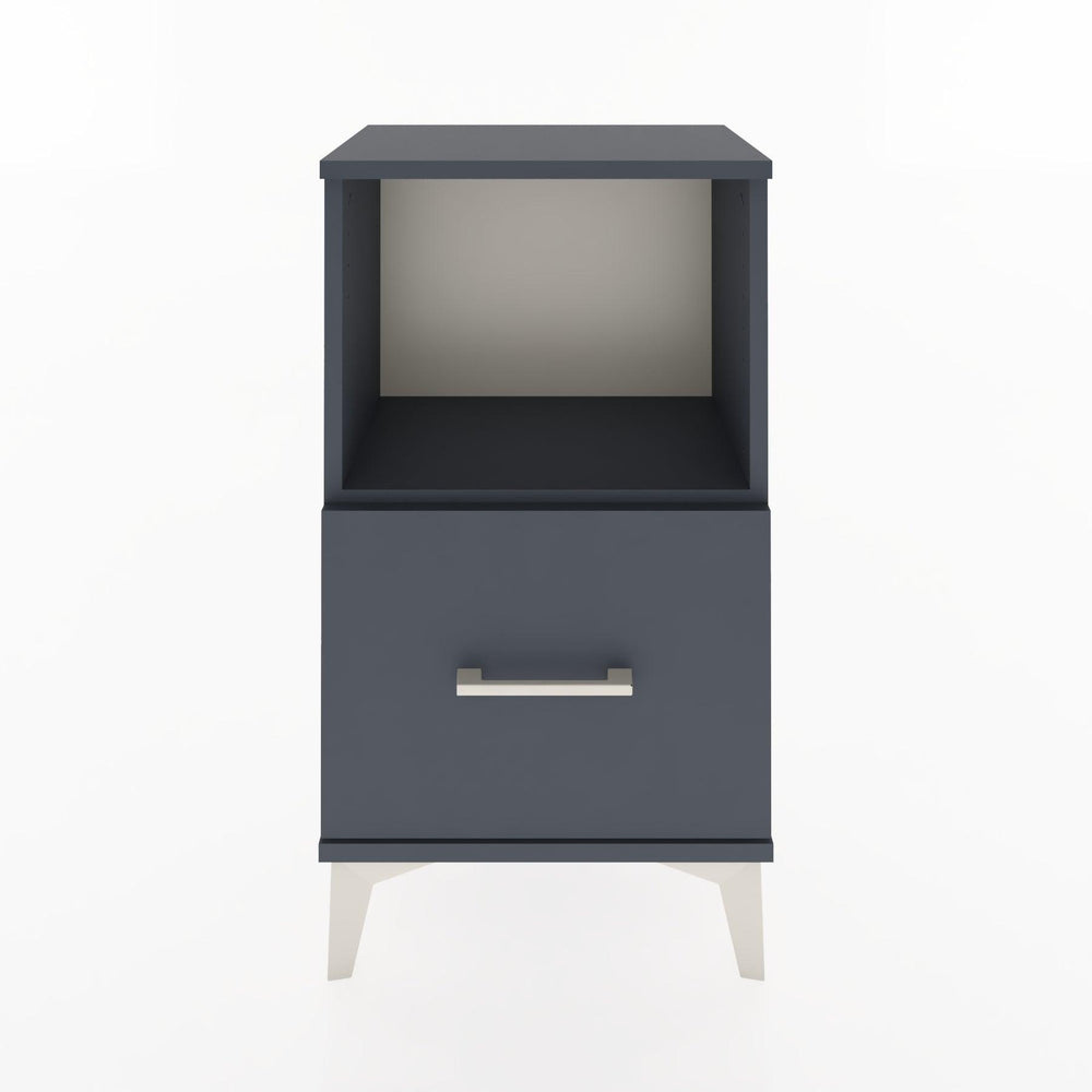Woodntry Modüler Komodin Tek Çekmece ve Raflı V2 44x30x68 cm Antrasit - Woodntry