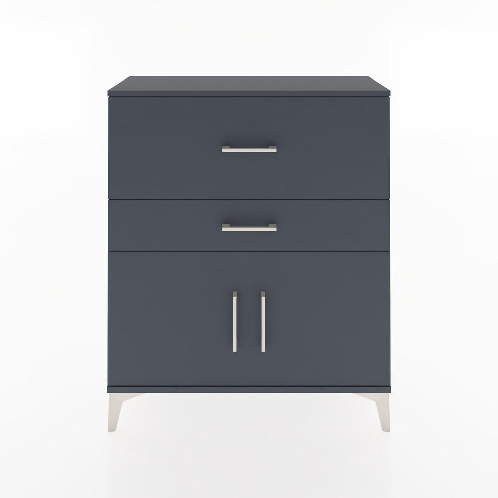 Woodntry Modüler Şifonyer Antrasit 88x30x94 cm Kapaklı ve Çekmeceli KC12-2