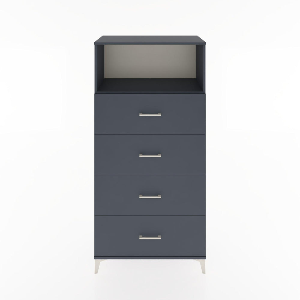 Woodntry Modüler Dolap Antrasit 88x44x170 cm Çekmeceli ve Raflı CR53-2