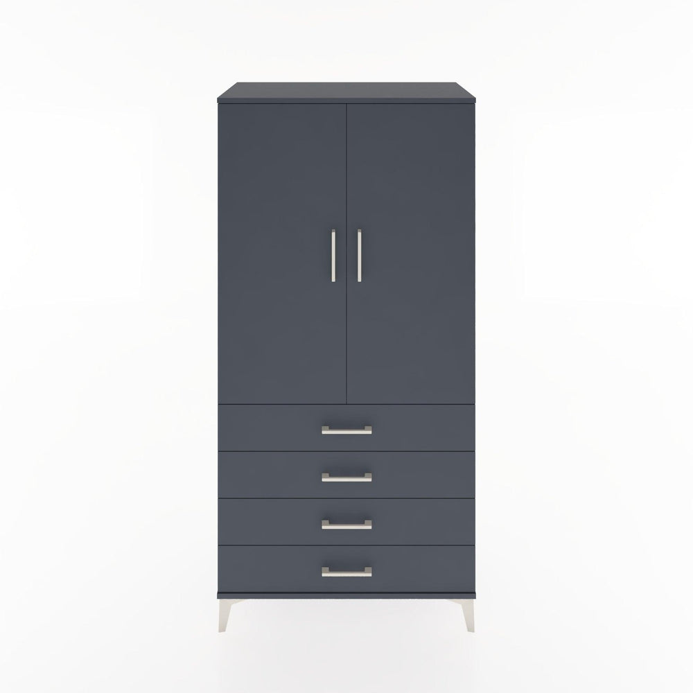 Woodntry Modüler Dolap Antrasit 88x44x170 cm Kapaklı ve Çekmeceli KC5-2