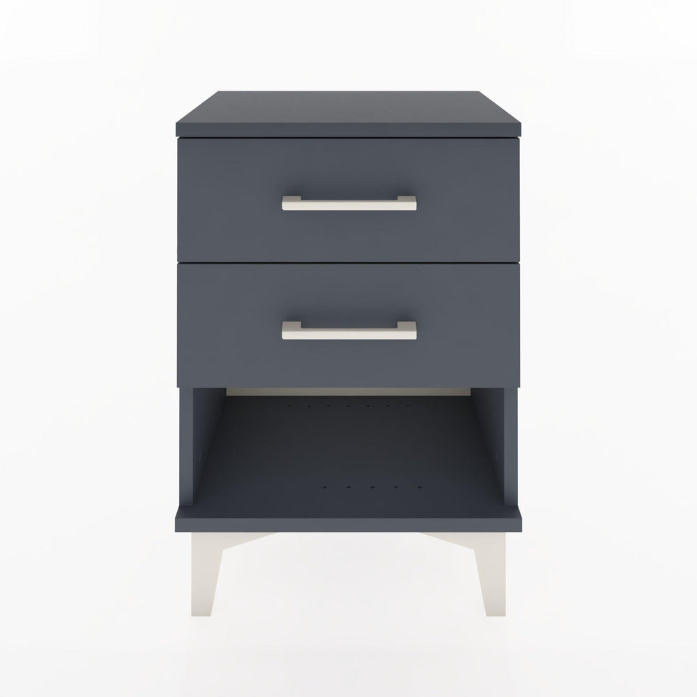Woodntry Modüler Komodin İki Çekmece ve Raf 44x30x52 cm Antrasit - Woodntry