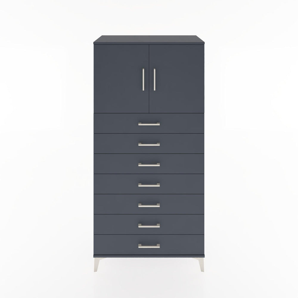 Woodntry Modüler Dolap Antrasit 88x44x170 cm Kapaklı ve Çekmeceli KC2-2
