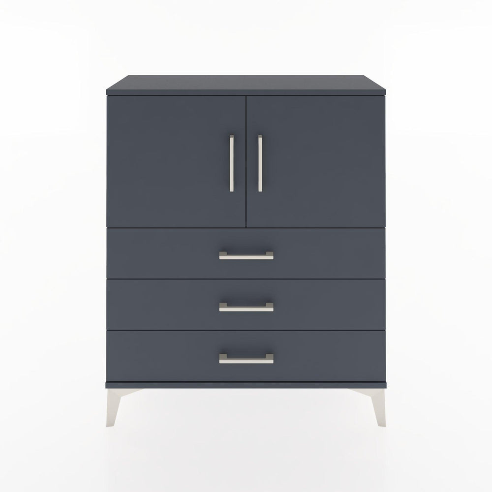 Woodntry Modüler Şifonyer Antrasit 88x30x94 cm Kapaklı ve Çekmeceli KC7-2