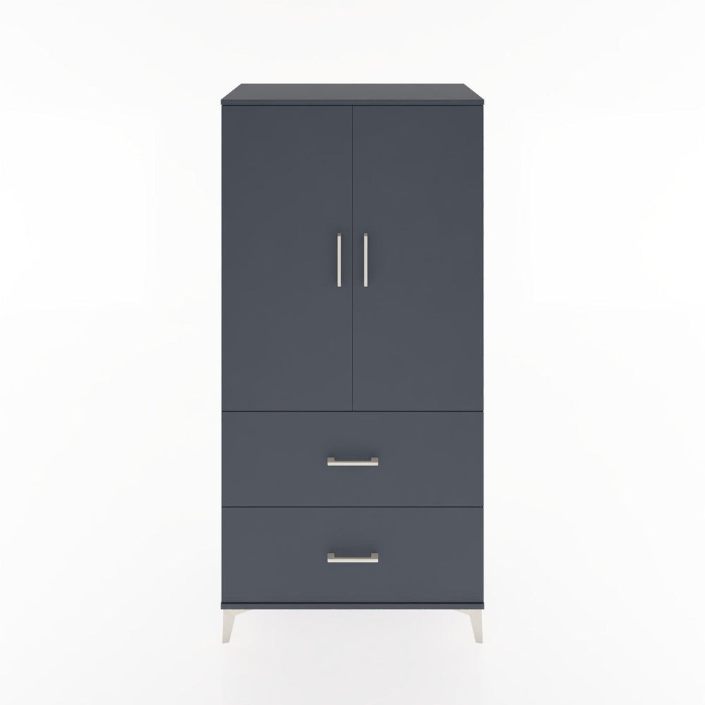 Woodntry Modüler Dolap Antrasit 88x44x170 cm Kapaklı ve Çekmeceli KC21-2