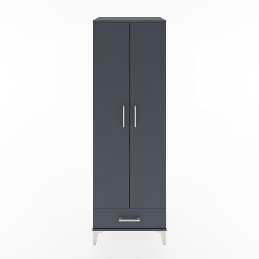 Woodntry Modüler Dolap Antrasit 60x44x170 cm Kapaklı ve Çekmeceli KC30-2