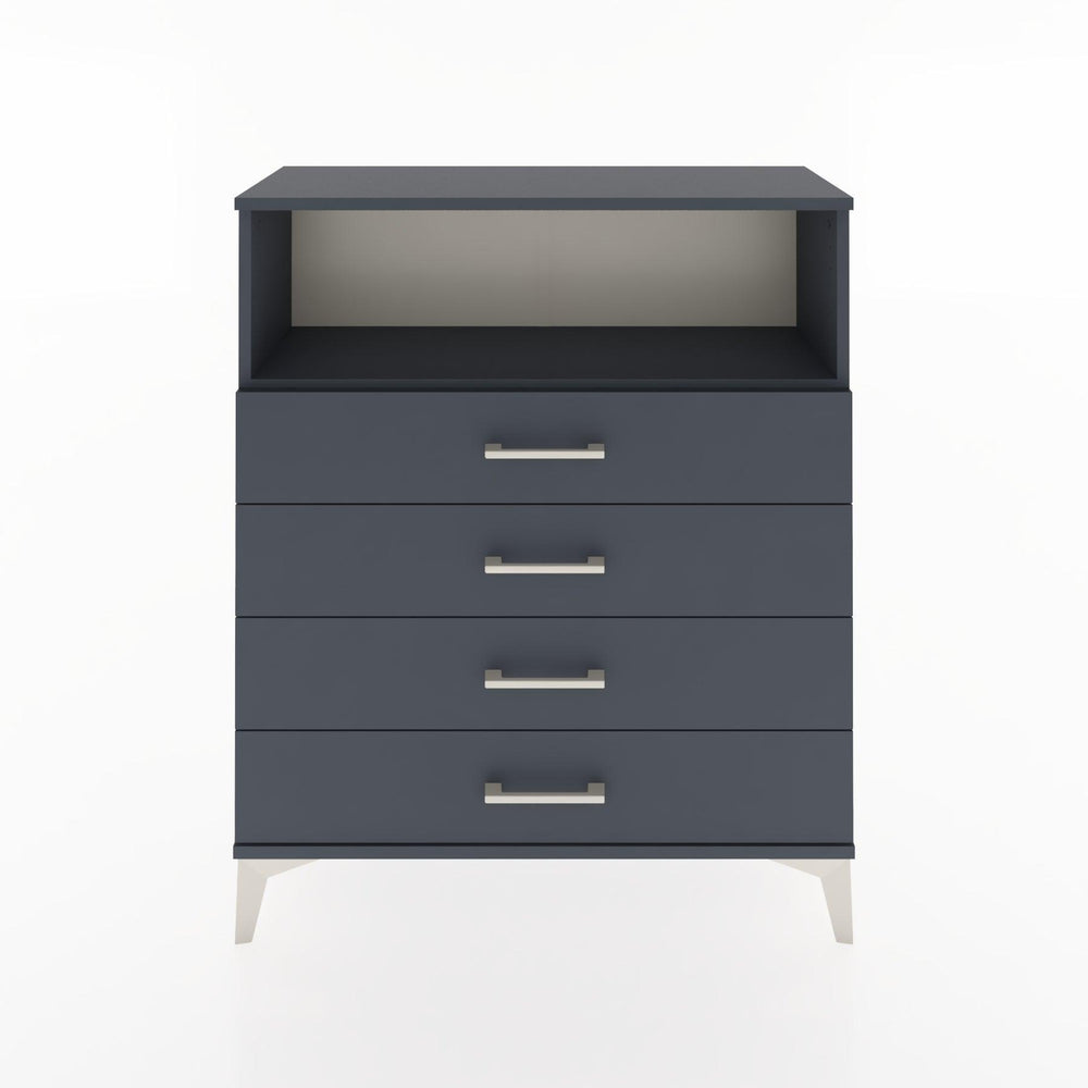 Woodntry Modüler Şifonyer Antrasit 88x30x94 cm Çekmeceli ve Raflı CR19-2