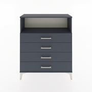 Woodntry Modüler Şifonyer Antrasit 88x30x94 cm Çekmeceli ve Raflı CR19-2