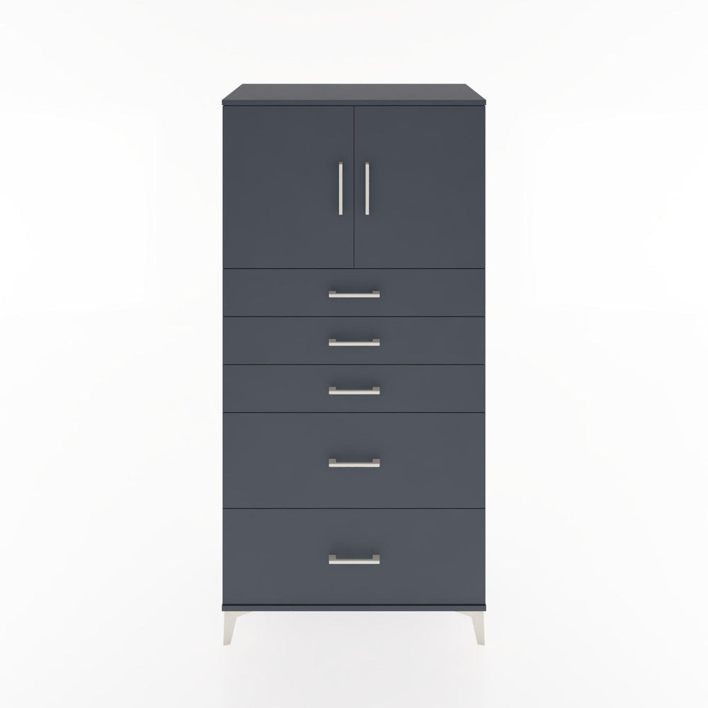 Woodntry Modüler Dolap Antrasit 88x44x170 cm Kapaklı ve Çekmeceli KC18-2