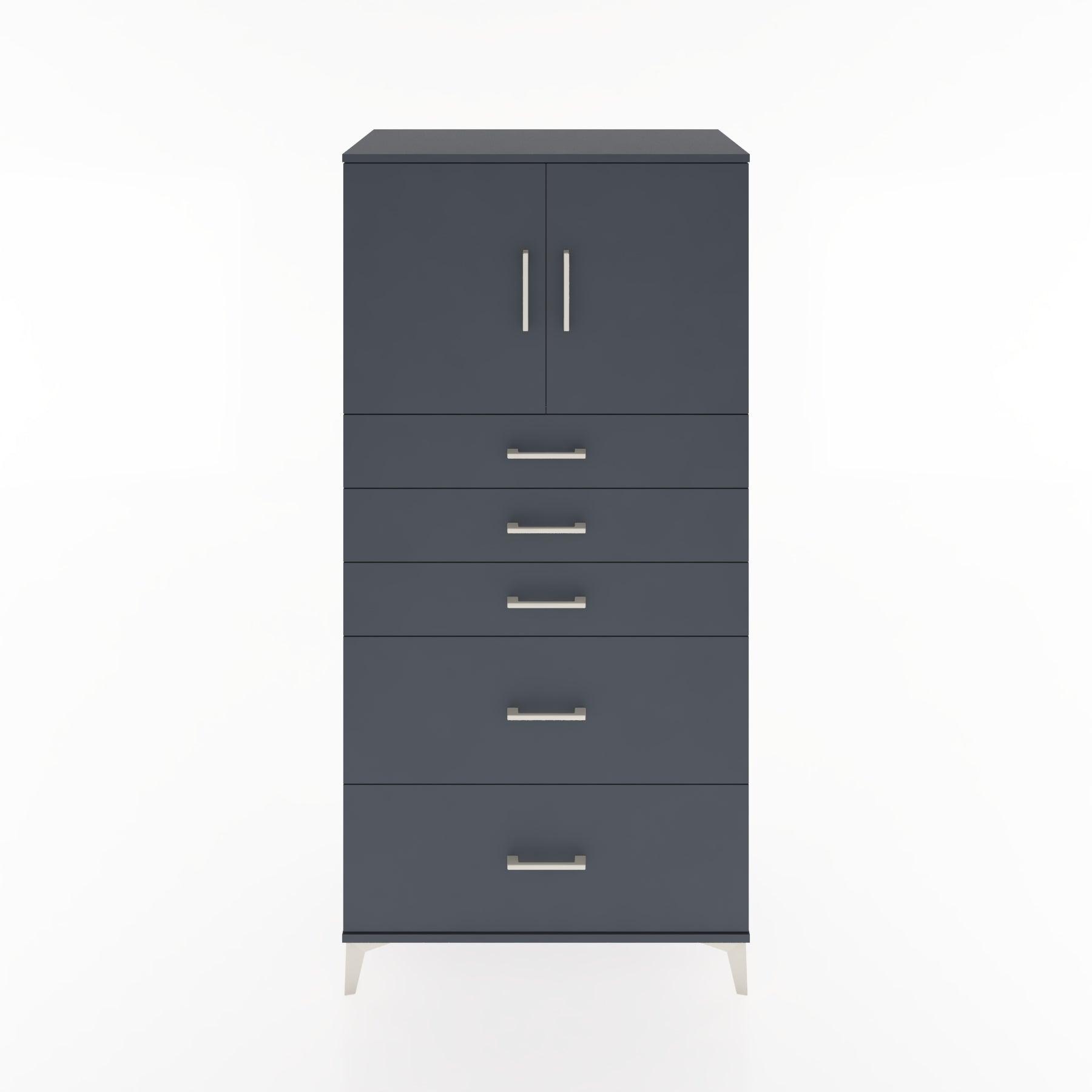 Woodntry Modular Cabinet Anthracite 88x44x170 cm with Doors and Drawers KC18-2