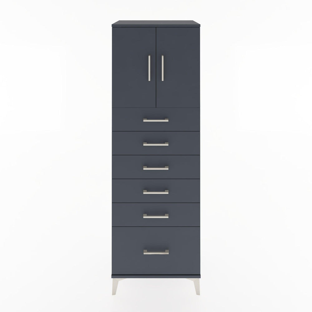 Woodntry Modüler Dolap Antrasit 60x44x170 cm Kapaklı ve Çekmeceli KC11-2