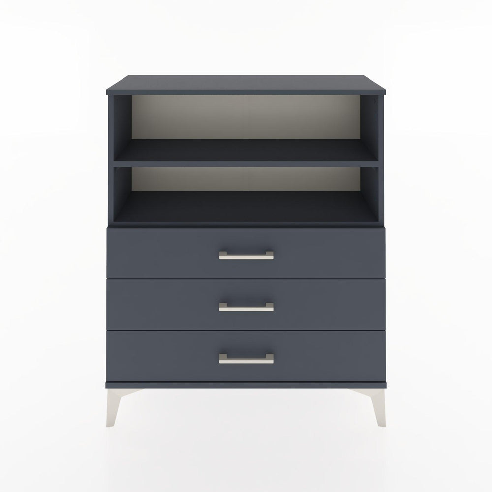 Woodntry Modüler Şifonyer Antrasit 88x30x94 cm Çekmeceli ve Raflı CR18-2