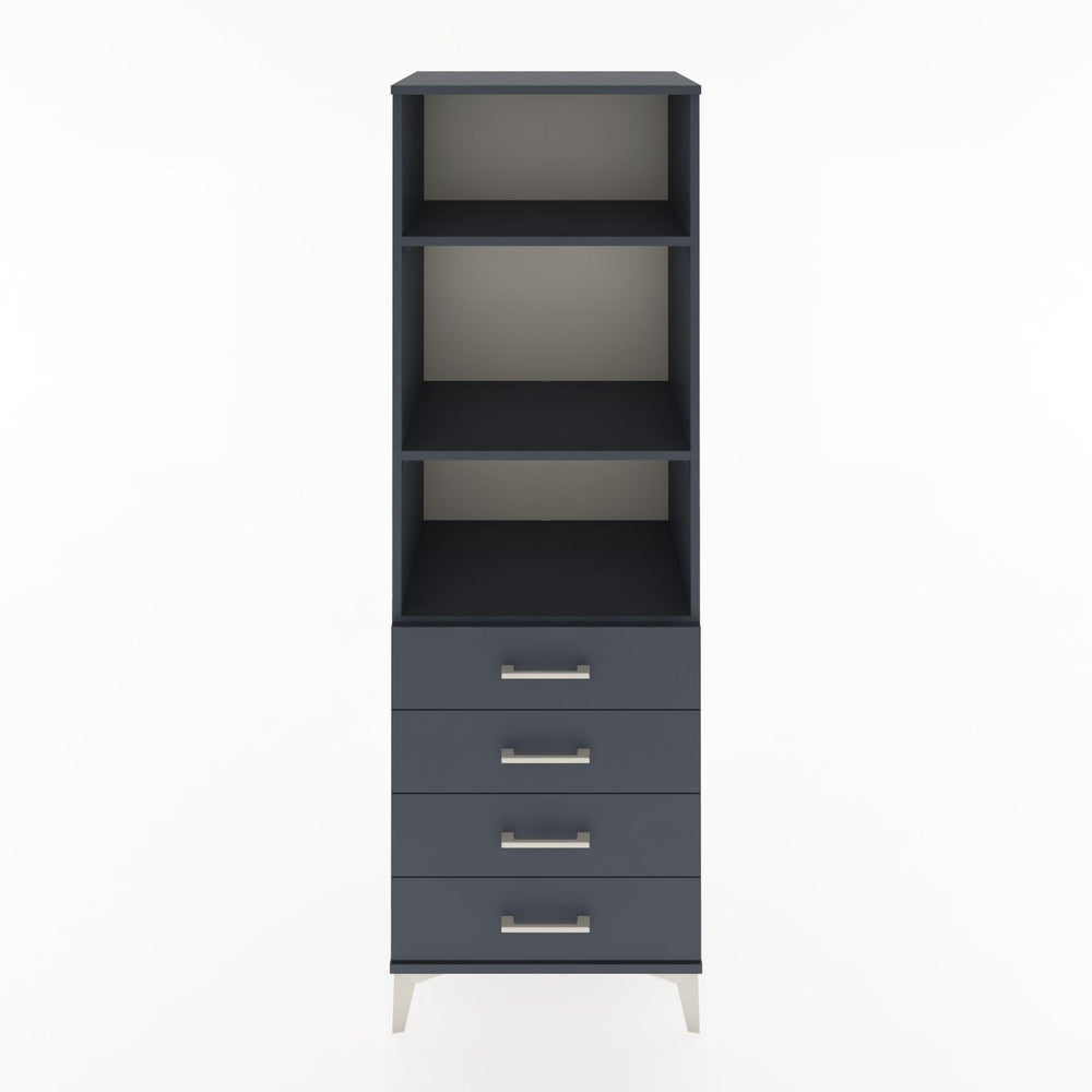 Woodntry Modüler Dolap Antrasit 60x44x170 cm Çekmeceli ve Raflı CR36-2