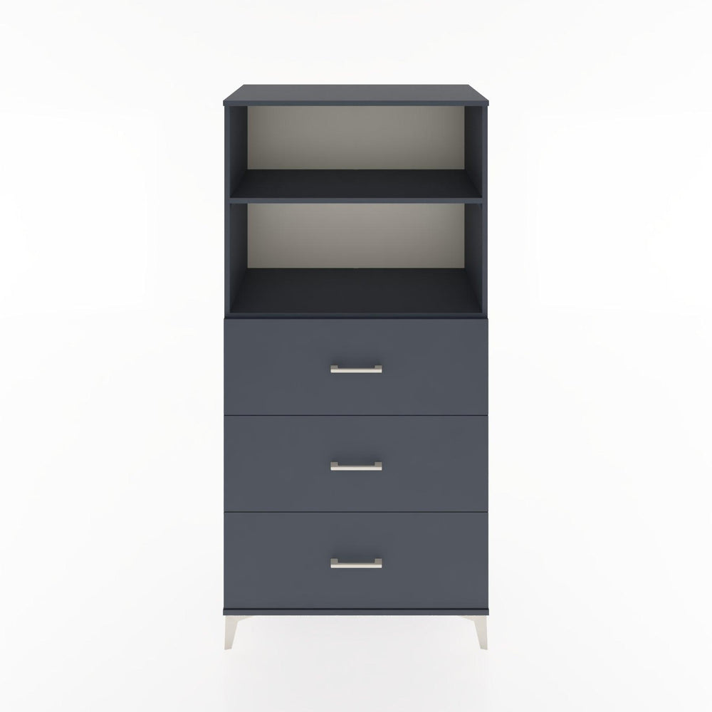 Woodntry Modüler Dolap Antrasit 88x44x170 cm Çekmeceli ve Raflı CR52-2