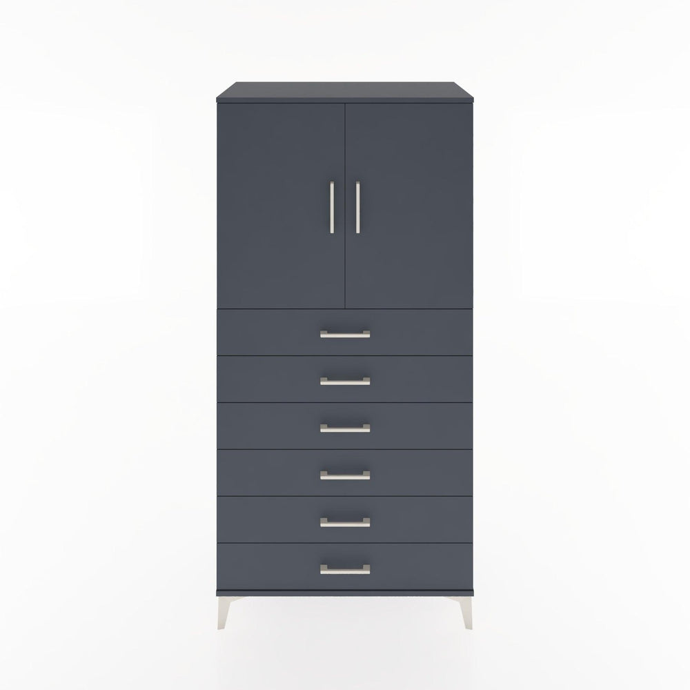 Woodntry Modüler Dolap Antrasit 88x44x170 cm Kapaklı ve Çekmeceli KC3-2