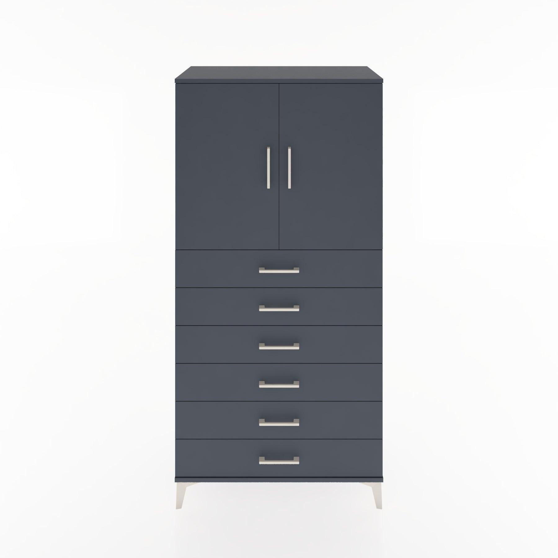 Woodntry Modular Cabinet Anthracite 88x44x170 cm with Doors and Drawers KC3-2