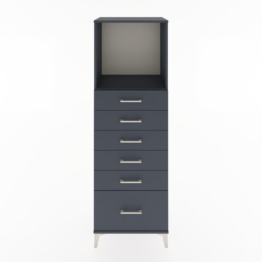 Woodntry Modüler Dolap Antrasit 60x44x170 cm Çekmeceli ve Raflı CR39-2