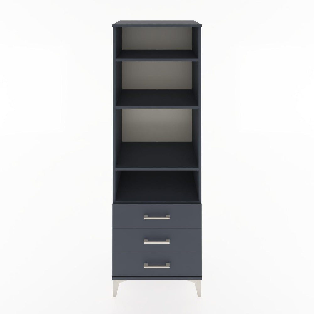 Woodntry Modüler Dolap Antrasit 60x44x170 cm Çekmeceli ve Raflı CR37-2