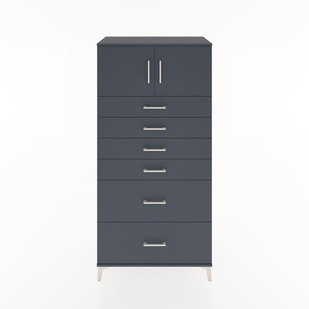 Woodntry Modüler Dolap Antrasit 88x44x170 cm Kapaklı ve Çekmeceli KC17-2
