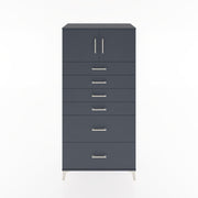 Woodntry Modüler Dolap Antrasit 88x44x170 cm Kapaklı ve Çekmeceli KC17-2