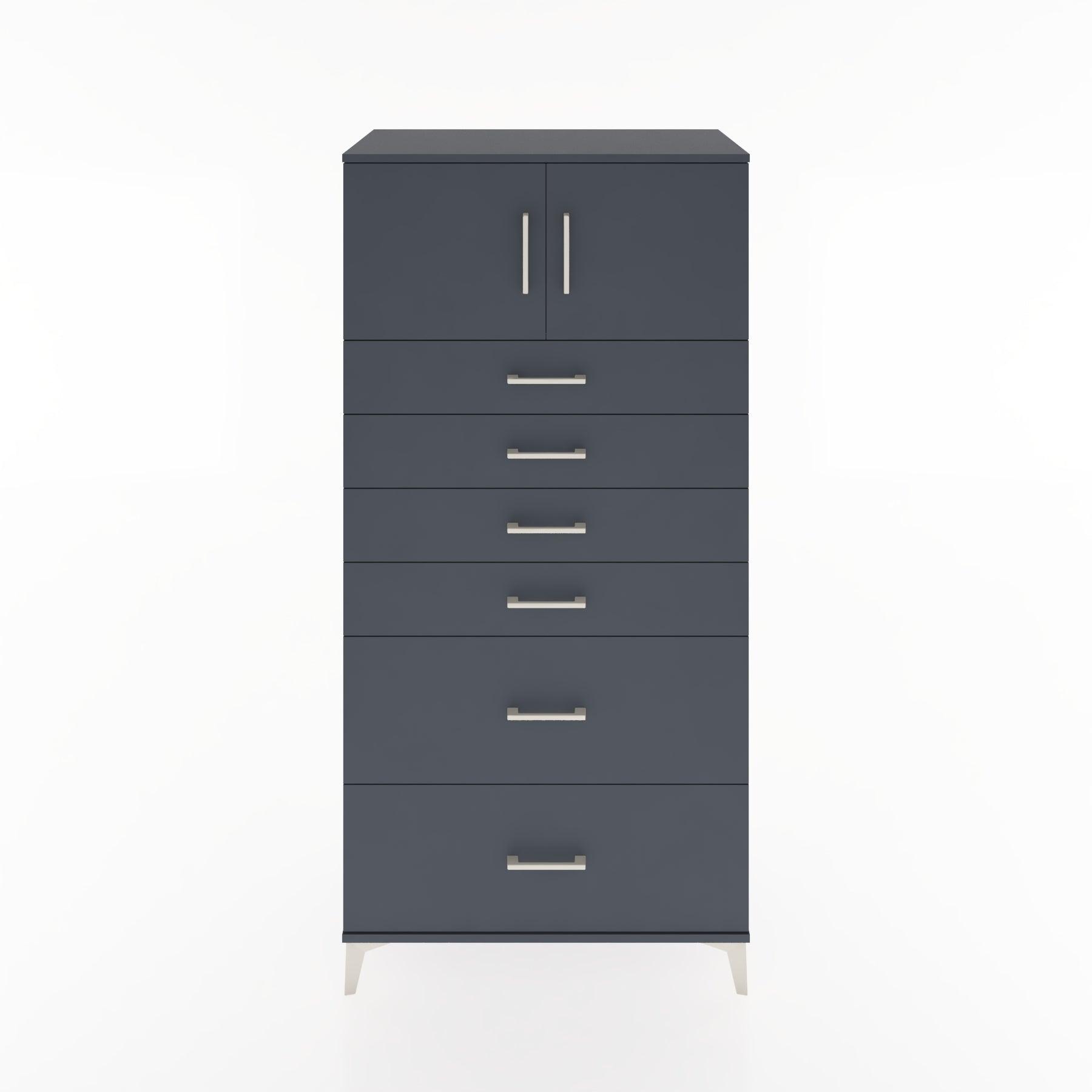 Woodntry Modular Cabinet Anthracite 88x44x170 cm with Doors and Drawers KC17-2