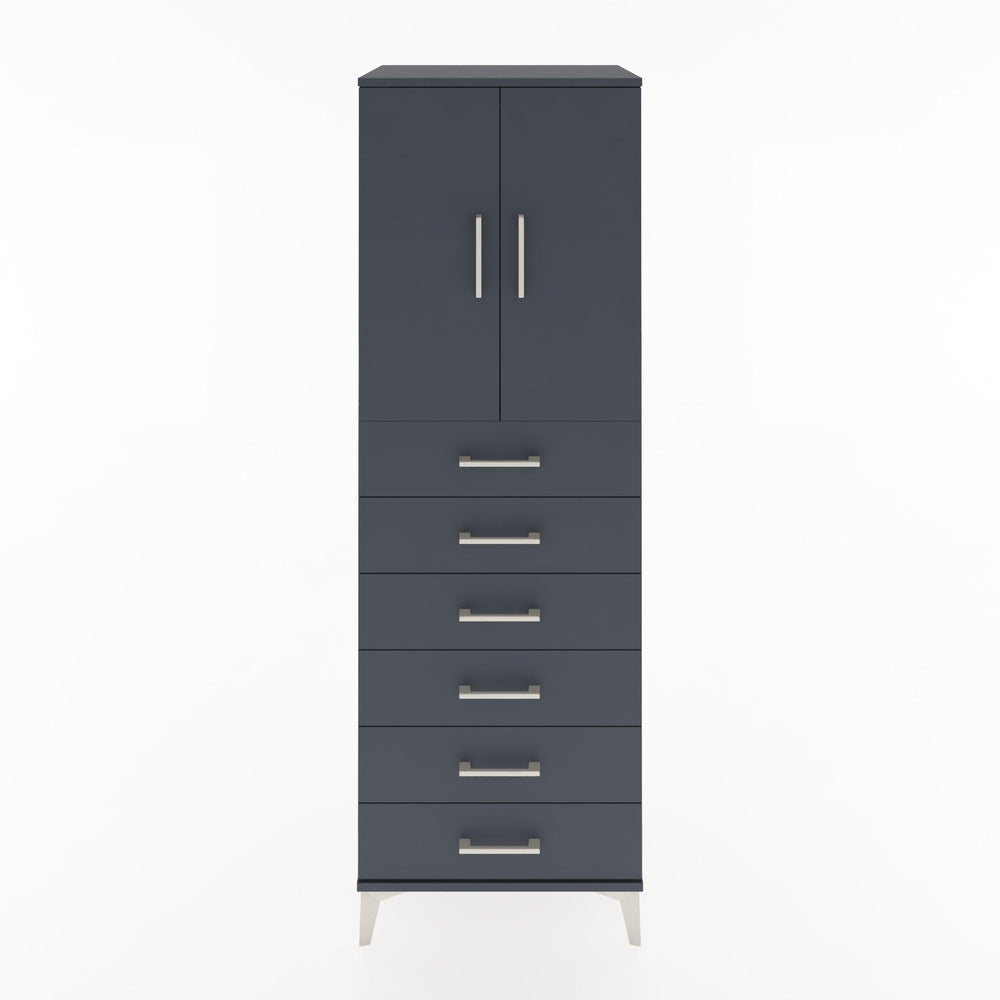 Woodntry Modüler Dolap Antrasit 60x44x170 cm Kapaklı ve Çekmeceli KC3-2