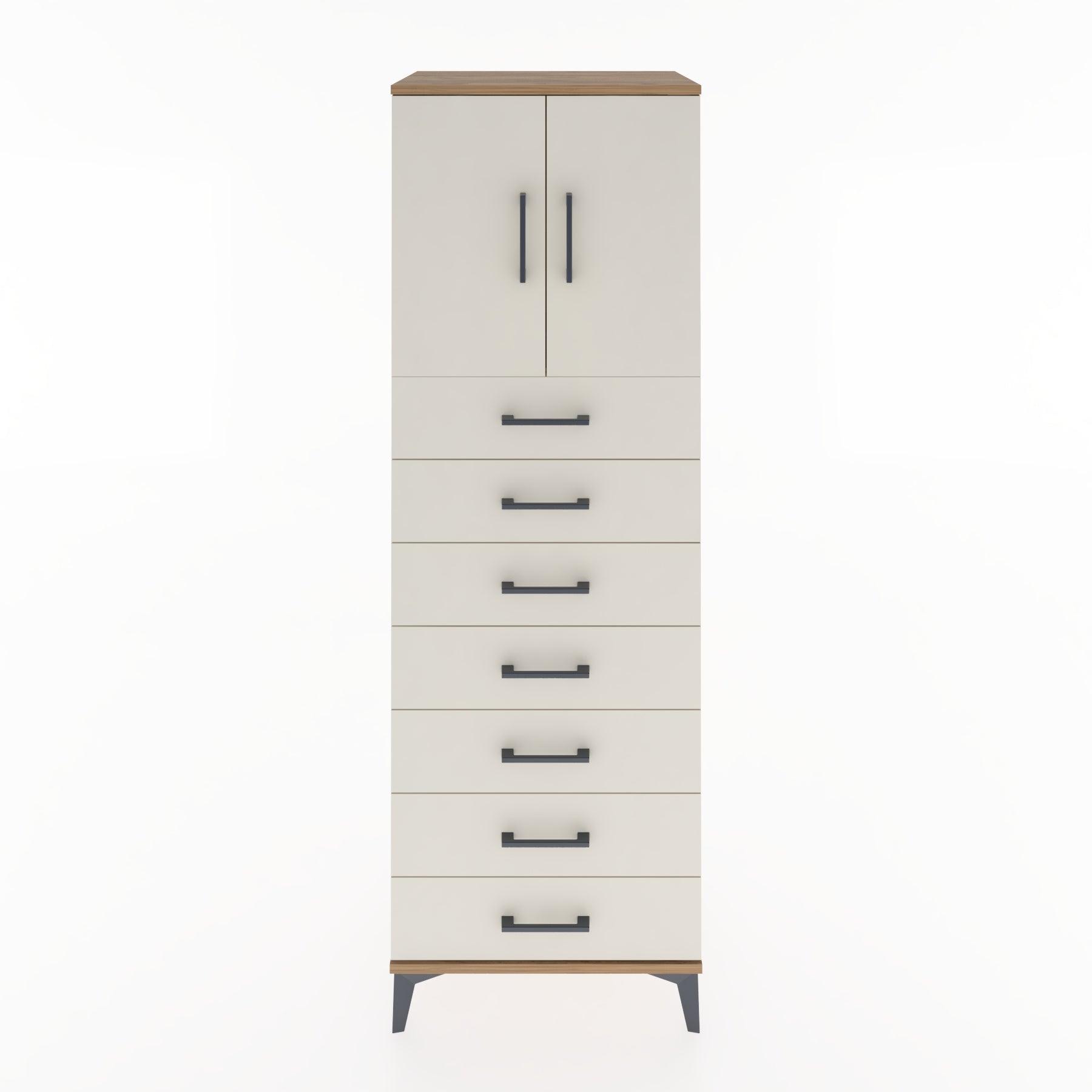 Woodntry Modüler Dolap Çam 60x44x170 cm Kapaklı ve Çekmeceli KC2-3