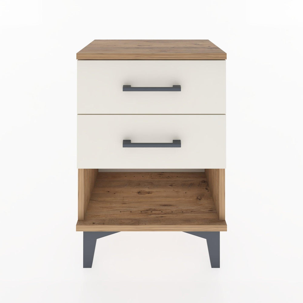 Woodntry Modüler Komodin İki Çekmece ve Raf 44x30x52 cm Çam - Woodntry