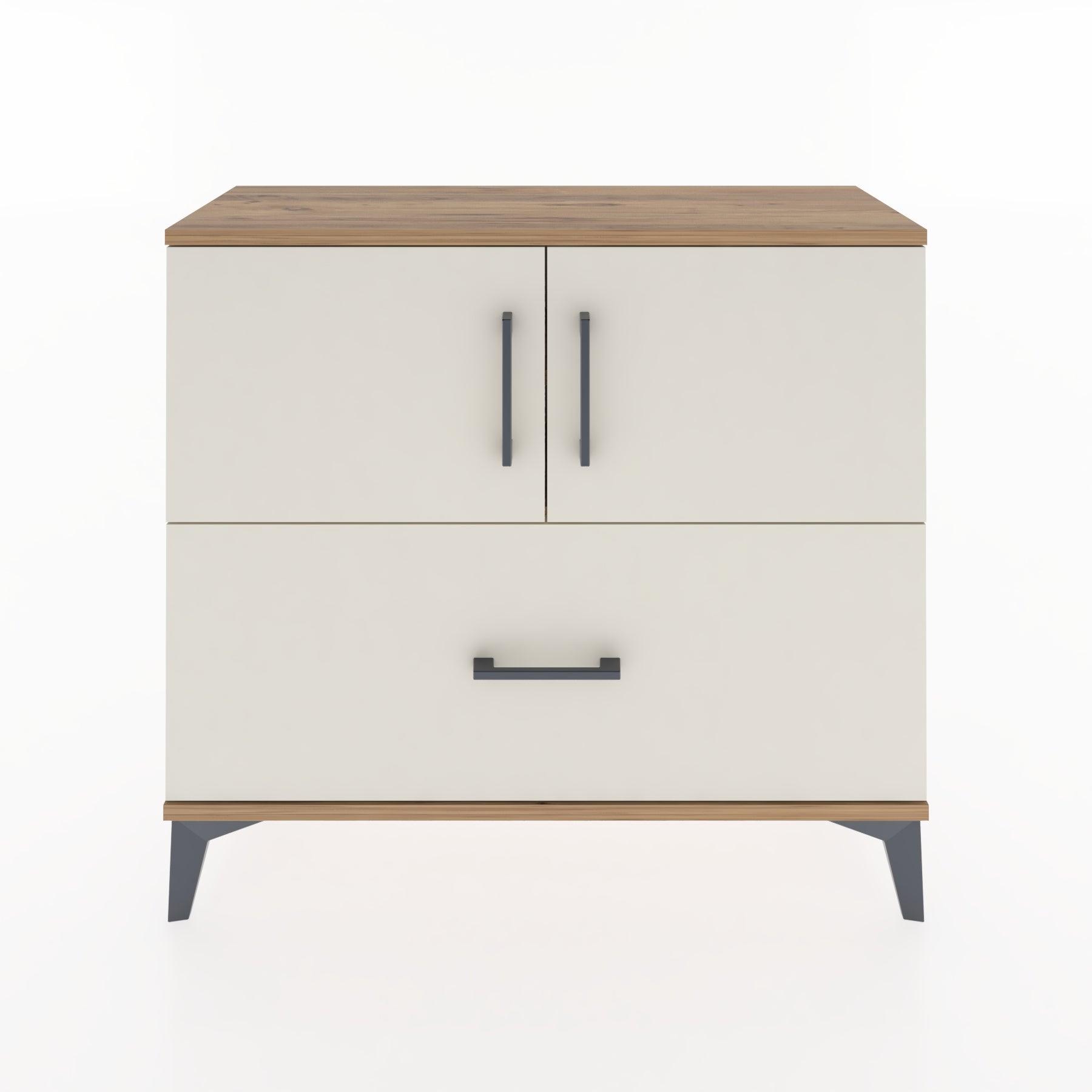 Woodntry Modüler Şifonyer Kapak ve Çekmeceli V2 88x30x68 cm Çam - Woodntry