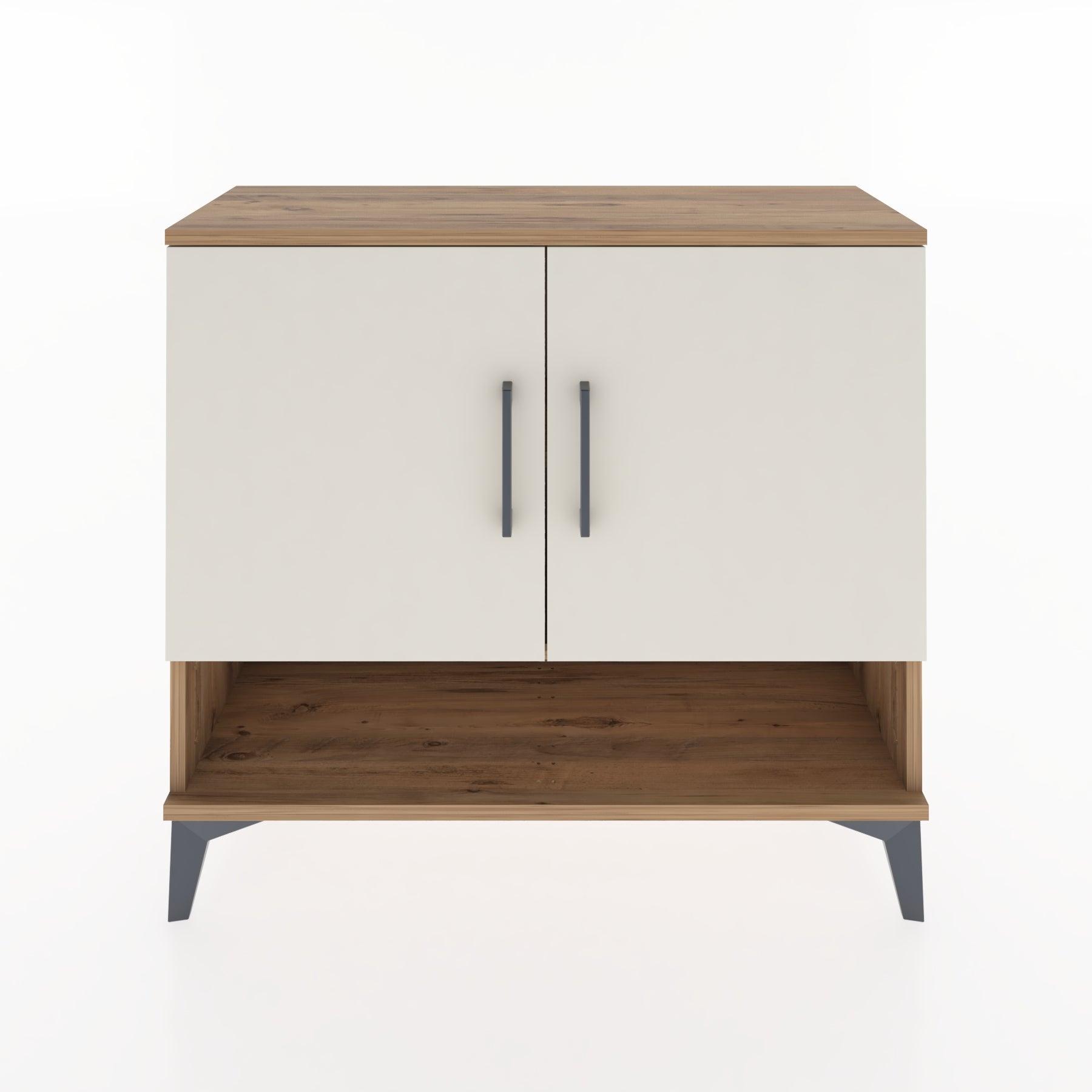 Woodntry Modüler Şifonyer İki Kapak ve Raflı V1 88x30x68 cm Çam - Woodntry