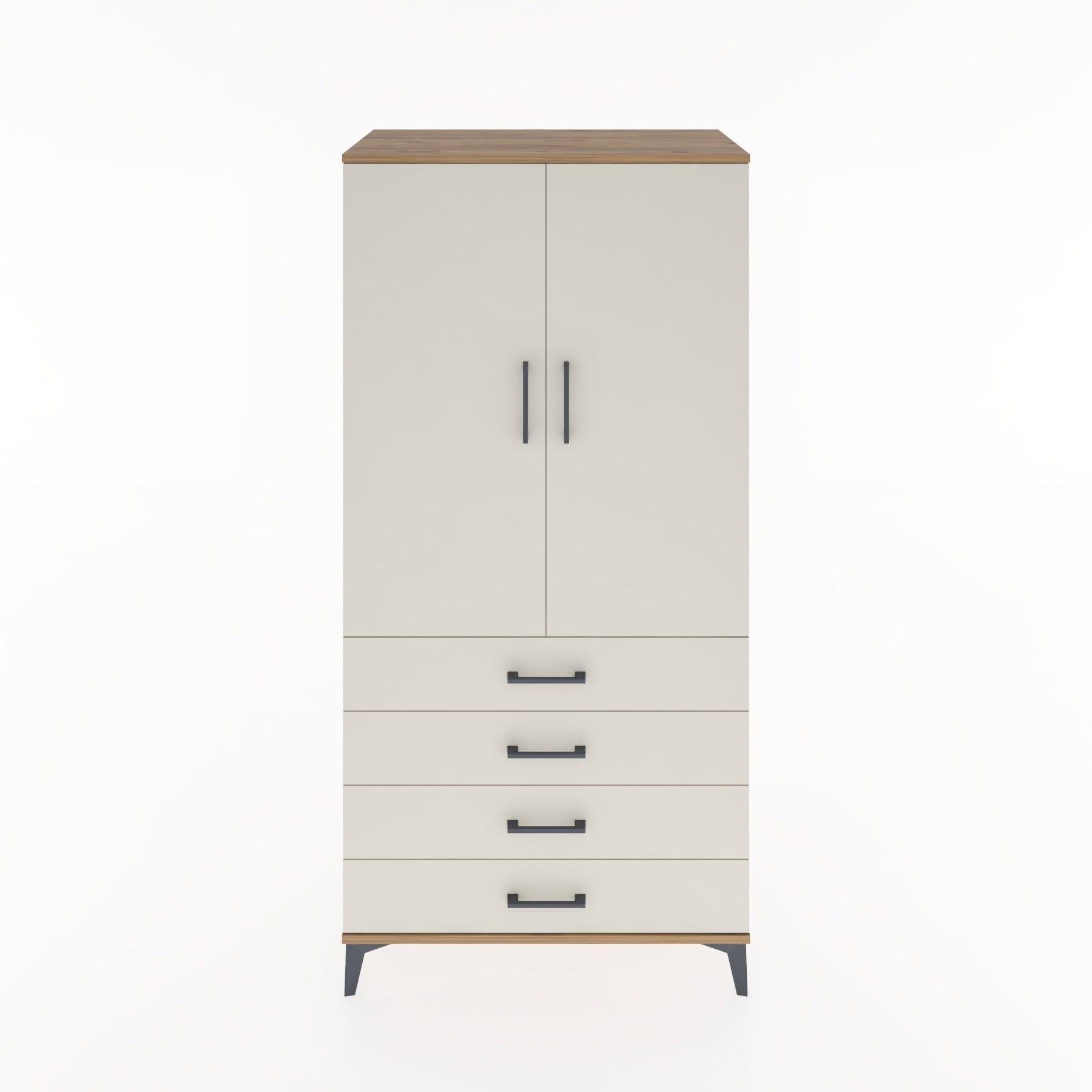 Woodntry Modüler Dolap Çam 88x44x170 cm Kapaklı ve Çekmeceli KC5-3