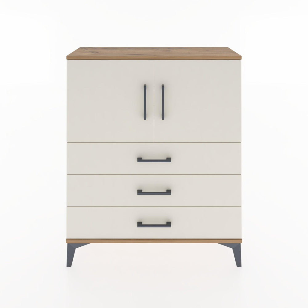 Woodntry Modüler Şifonyer Çam 88x30x94 cm Kapaklı ve Çekmeceli KC7-3