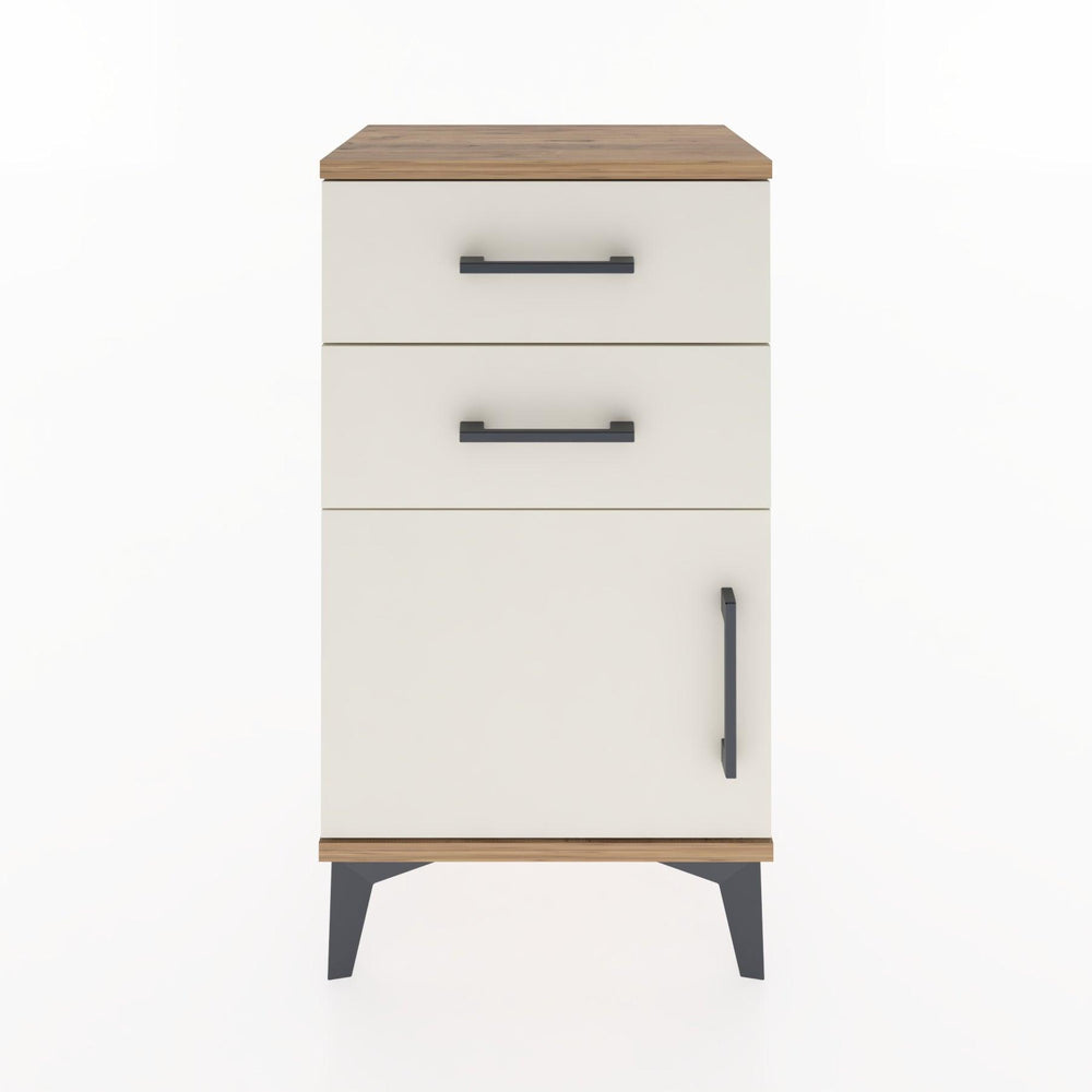 Woodntry Modüler Komodin İki Çekmece ve Kapaklı 44x30x68 cm Çam - Woodntry