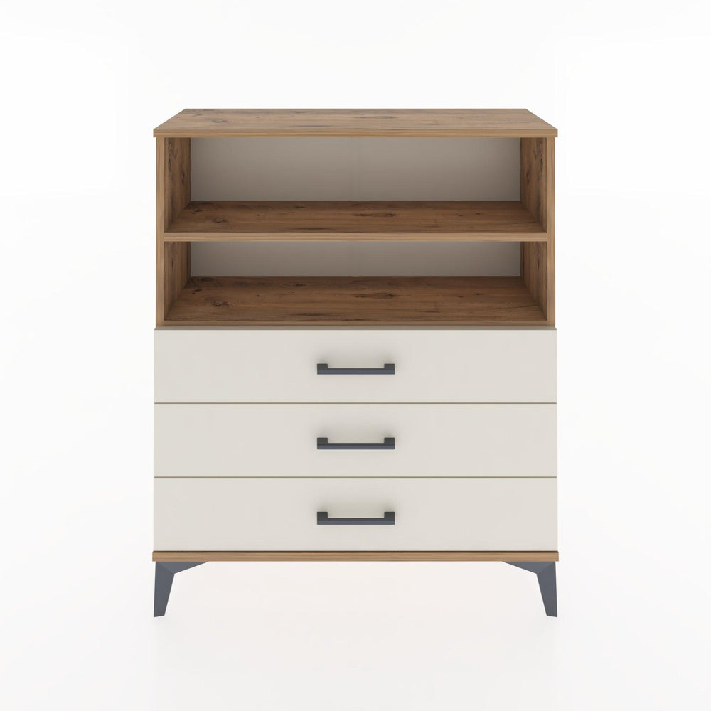 Woodntry Modüler Şifonyer Çam 88x30x94 cm Çekmeceli ve Raflı CR18-3