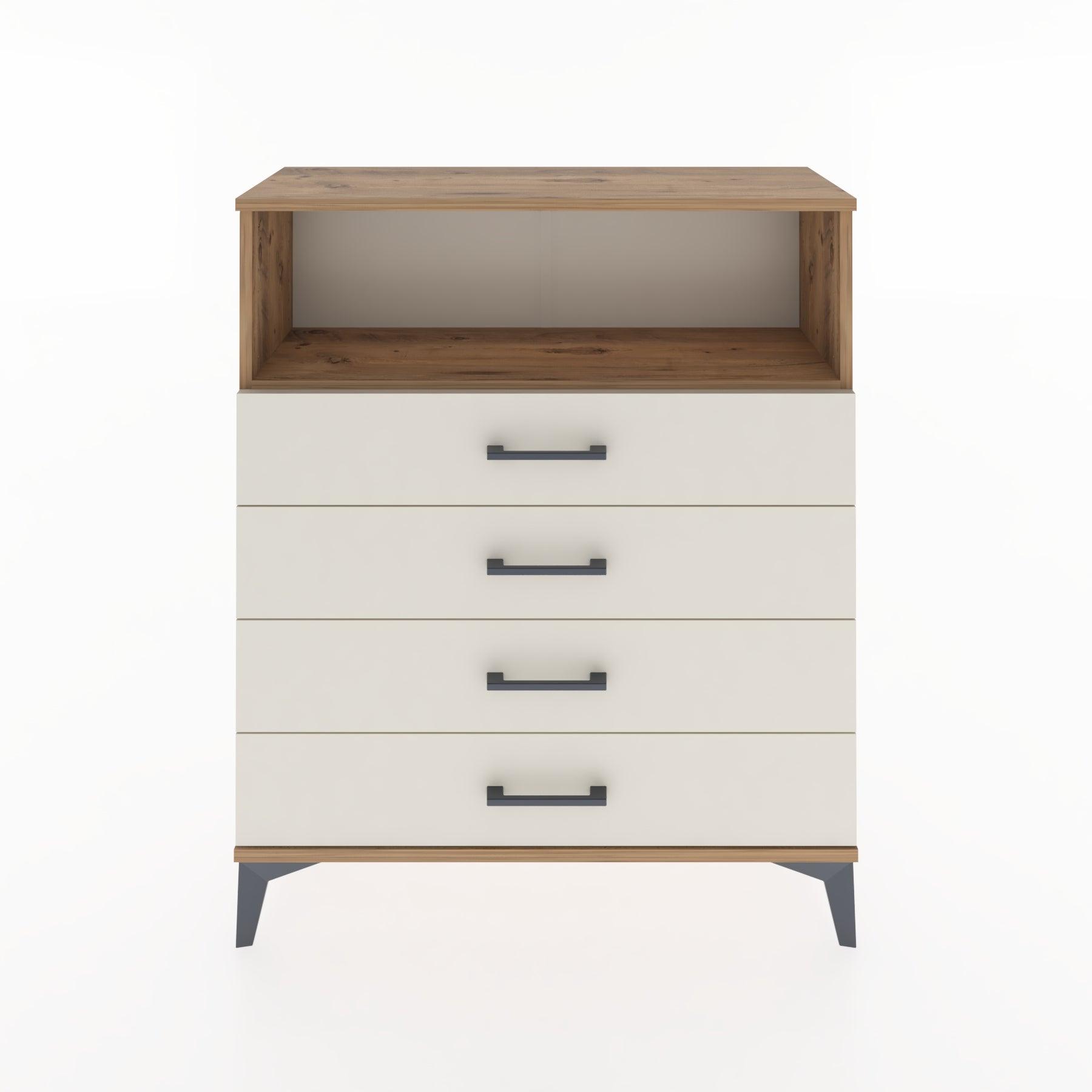 Woodntry Modüler Şifonyer Çam 88x30x94 cm Çekmeceli ve Raflı CR19-3