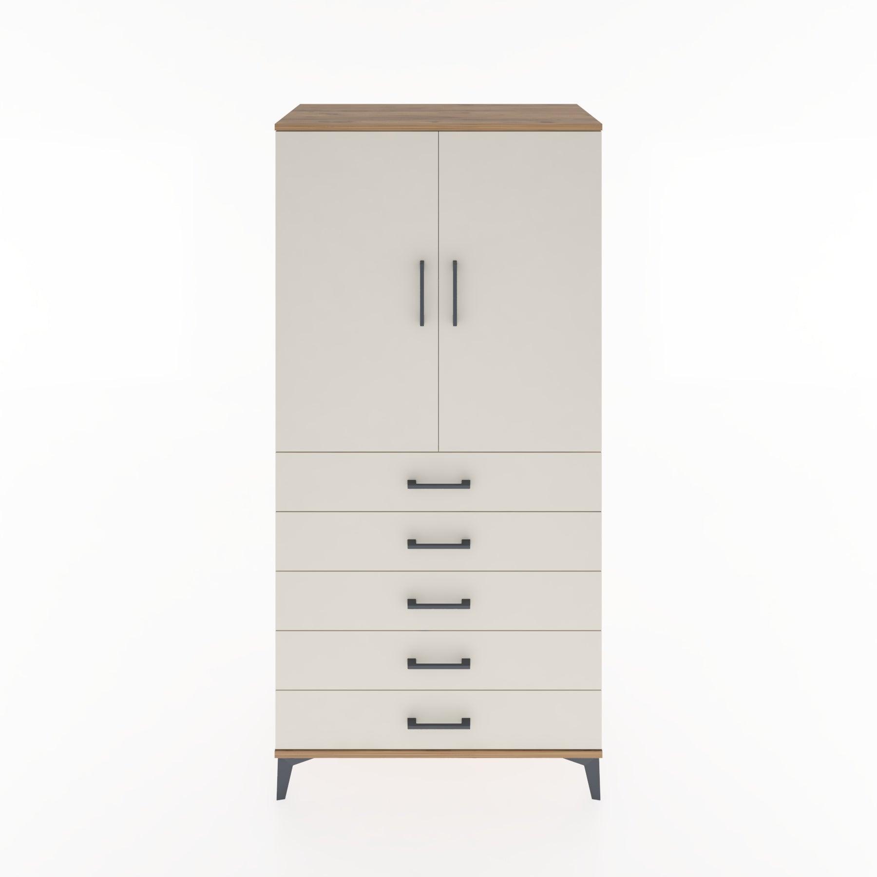 Woodntry Modular Cabinet Pine 88x44x170 cm with Doors and Drawers KC4-3