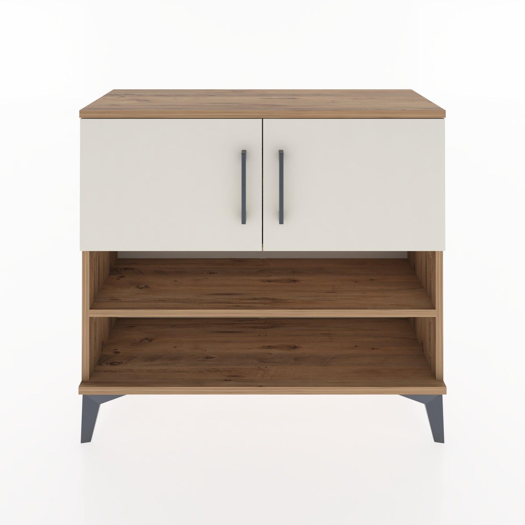 Woodntry Modüler Şifonyer Raf ve İki Kapaklı V2 88x30x68 cm Antrasit - Woodntry