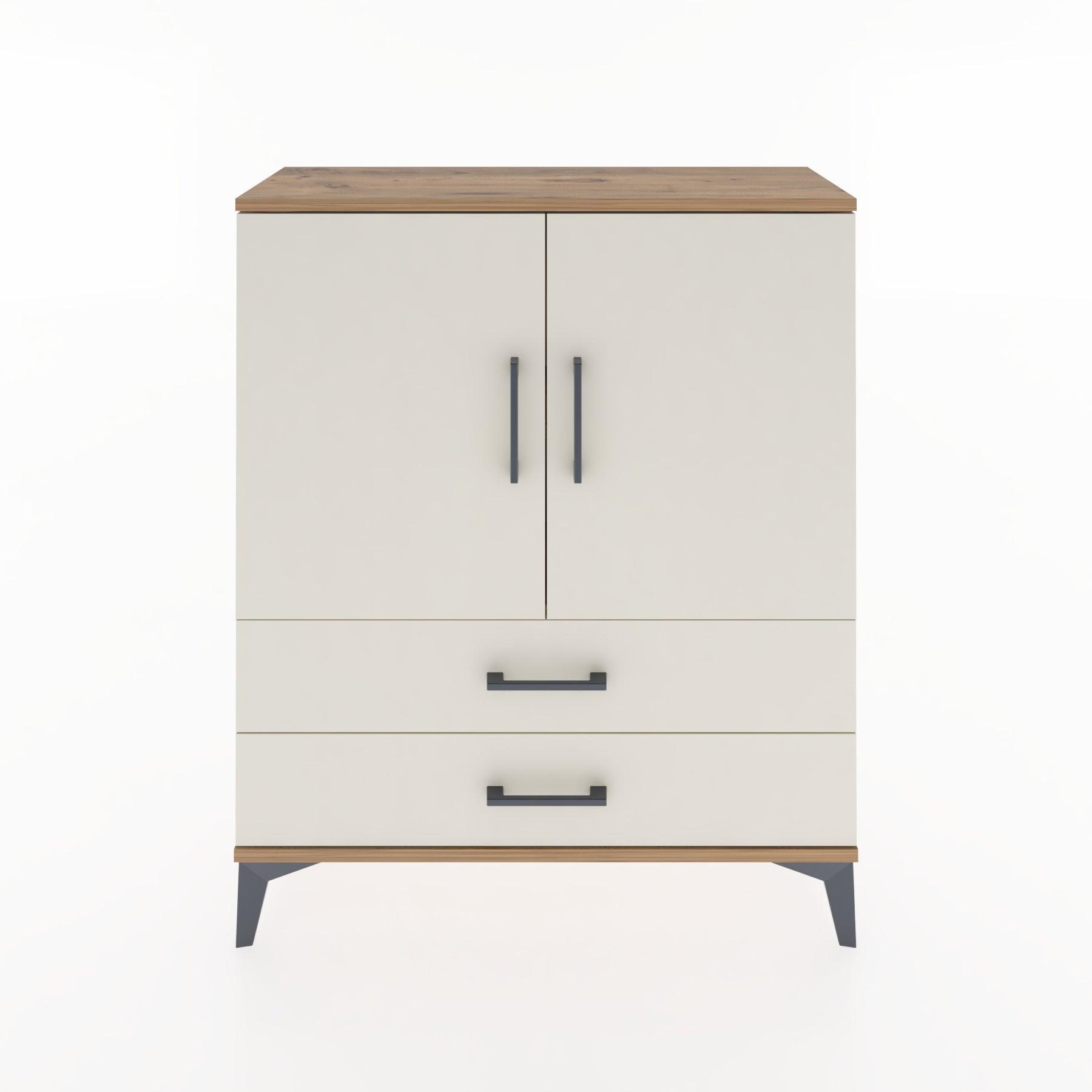Woodntry Modüler Şifonyer Çam 88x30x94 cm Kapaklı ve Çekmeceli KC6-3