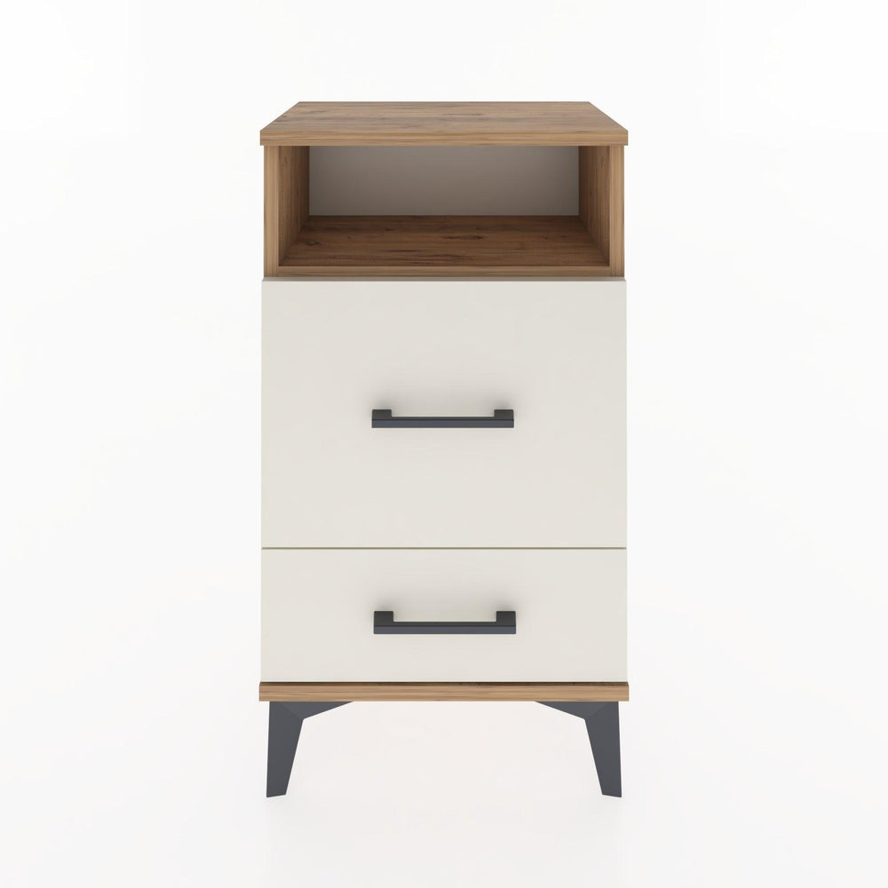 Woodntry Modüler Komodin 2 Çekmece ve Raflı V4 44x30x68 cm Çam - Woodntry