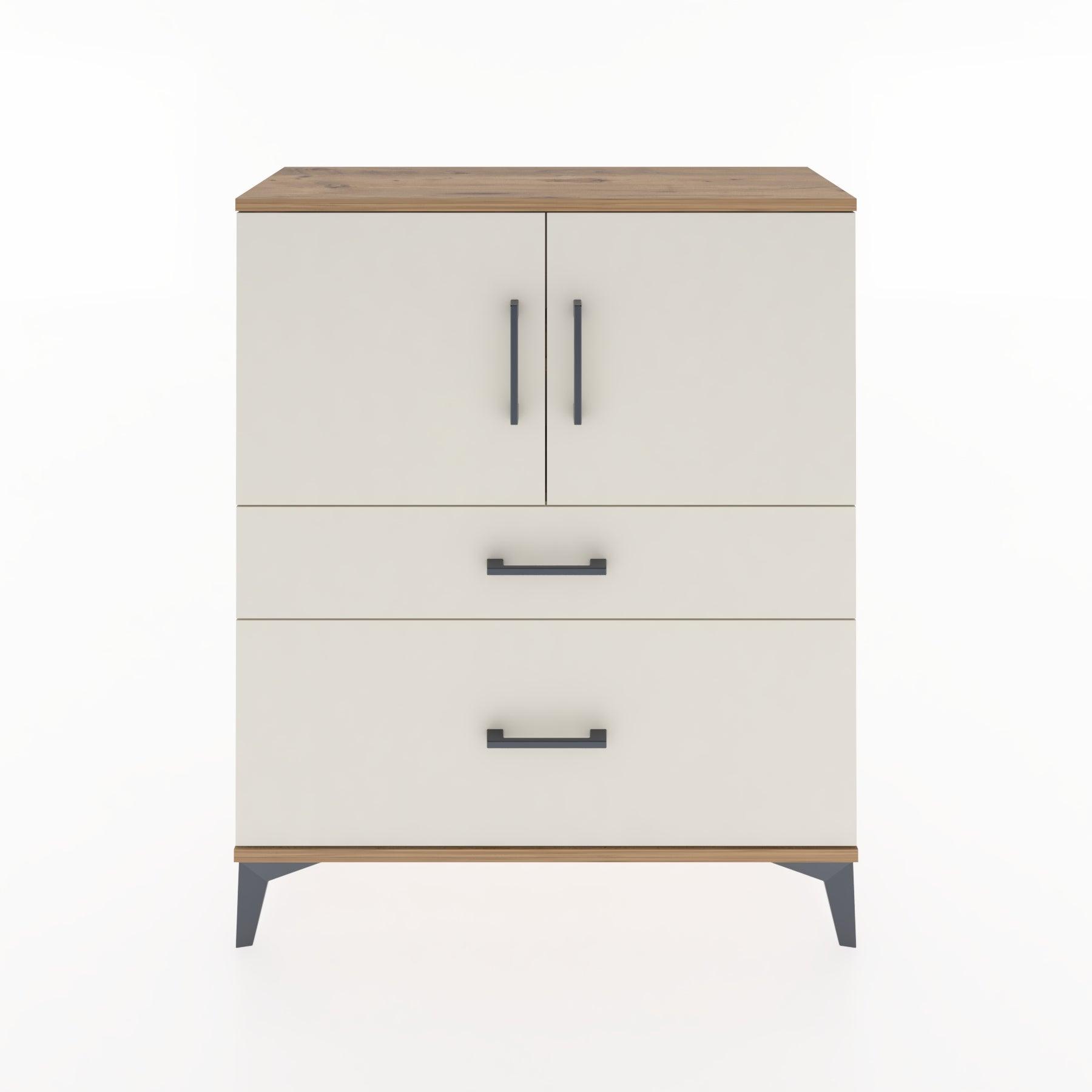 Woodntry Modüler Şifonyer Çam 88x30x94 cm Kapaklı ve Çekmeceli KC11-3