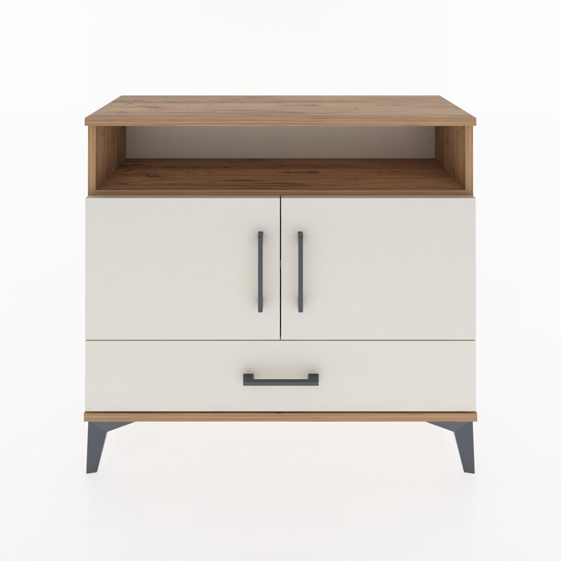 Woodntry Modüler Şifonyer Raf Kapak Çekmeceli 88x30x68 cm Çam - Woodntry