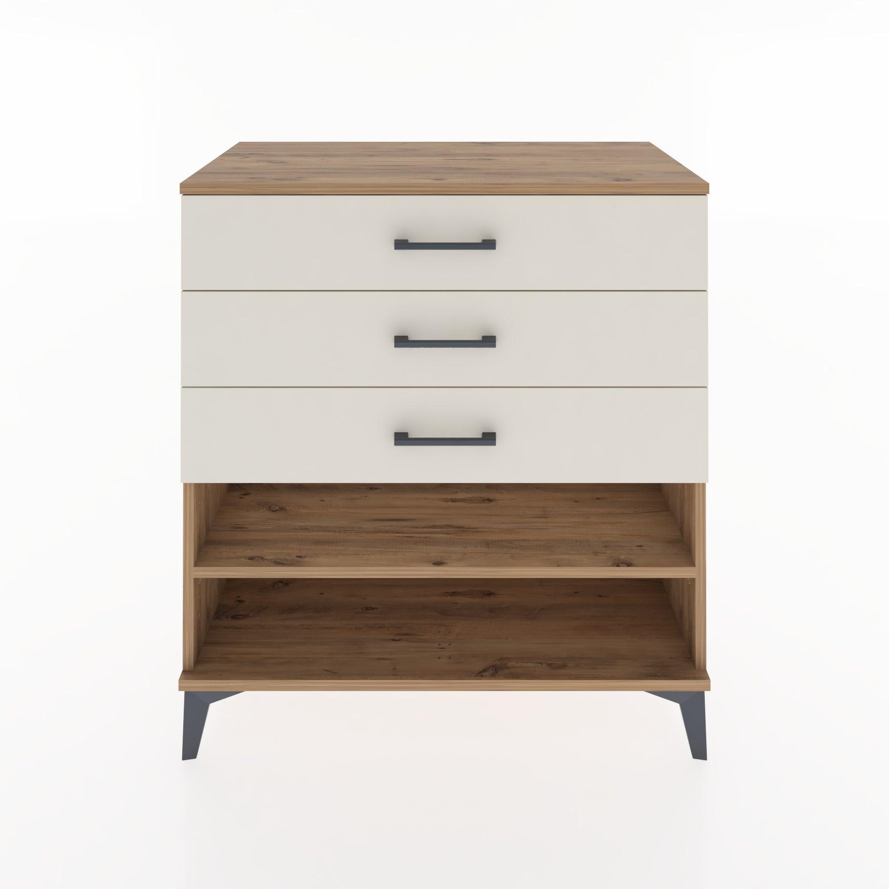 Woodntry Modular Dresser Pine 88x44x84 cm with Drawers and Shelves CR12-3