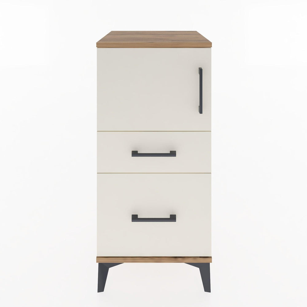 Woodntry Modular Nightstand Pine 44x44x84 cm with Cover and Drawer KC45-3