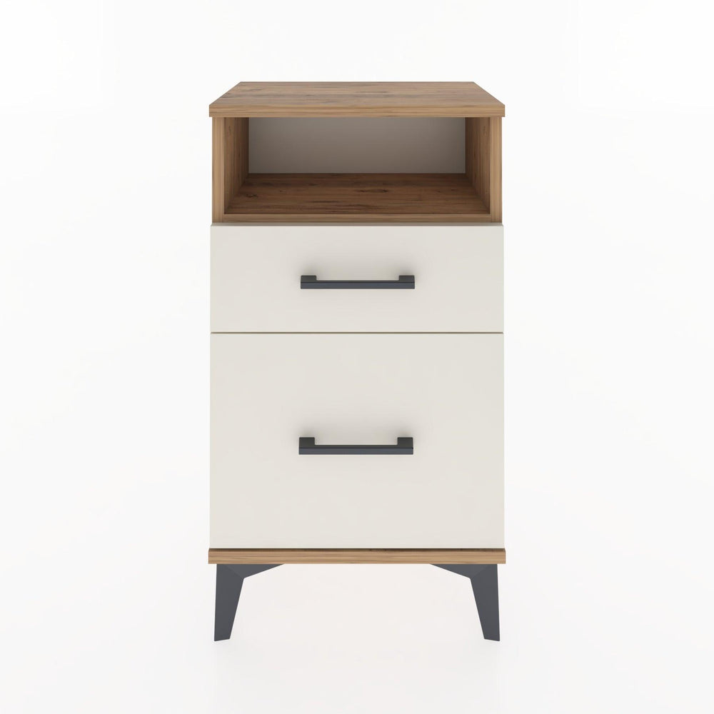 Woodntry Modüler Komodin 2 Çekmece ve Raflı V3 44x30x68 cm Çam - Woodntry