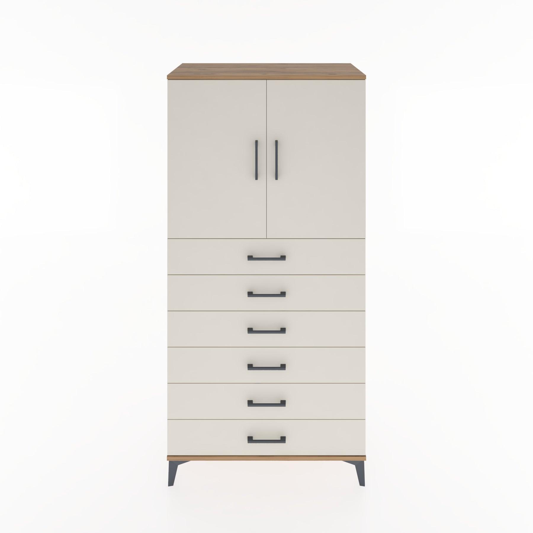 Woodntry Modular Cabinet Pine 88x44x170 cm with Doors and Drawers KC3-3